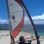 At Kanaha with my dad testing the new FreeRide sail.