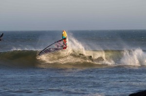 Pulling a 360 back inside the wave at The Point