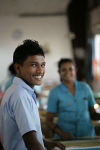 Tharindu smiles at me.