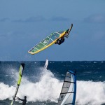 I throw a back loop in a crowded Hookipa.