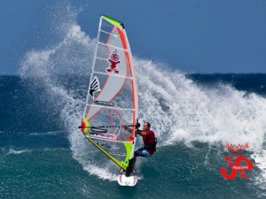 Kevin Pritchard throws some spray on a Hookipa wave.