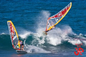 I hit the lip and Anne Marie carves a bottom turn.