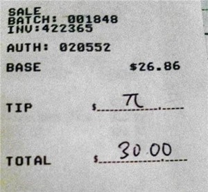 I love clever math jokes. Pi hahahah. It would only be improved if the order was for pie.