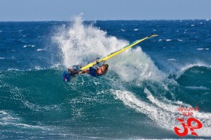 Coming up vertical to the lip.