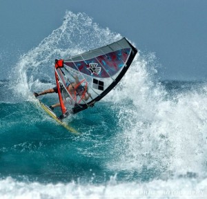 Throwing the tail out in a cutback.