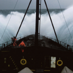 Screw looking at the horizon, throw waves off the bow so big that you can't see anything but walls of water.