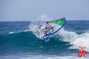 Testing a new sail on a taka.