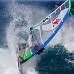 Slicing and dicing, Kevin sprays his territory at Hookipa.