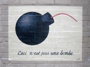 I've posted before about Rene Magritte's "ceci n'est pas une pipe" painting, and this is another great play on it.