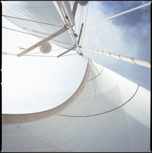 Full sails and an open sky to fly up into.