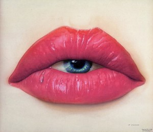 Behind those pouting lips lie eyes that prey on your soul.