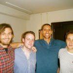 Hanging out at Princeton with friends and old roommates, who are also friends.