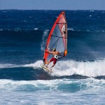 Coming around in a taka on a 4-batten prototype.