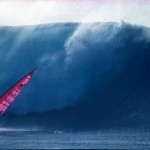 The first windsurf session at Pipeline on Oahu's North Shore.