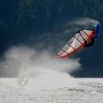 JP throws buckets of powdery spray on a massive push loop in strong winds.