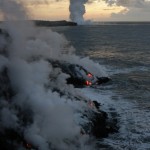 The sea's passion is so great that she spits fire at the sky.