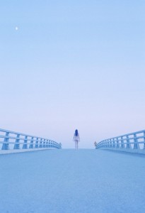 Keep walking on into the blue, guided but not knowing where to.