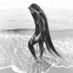 Godiva of the Sea... but in protest of what? .... btw, the phrase "peeping tom" comes from the Lady Godiva legend-- poor Tom spied on the Lady in her naked protest and was struck blind.