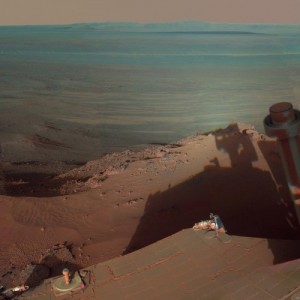 He sees his shadow on Mars.