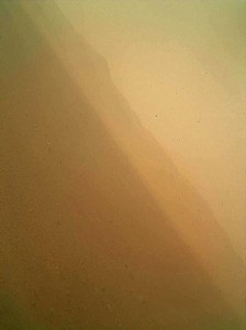 The first photo from Curiosity on Mars.