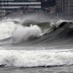 S Korea gets pounded by larger than normal waves.