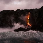 Hugh Henry captures the lava at Kalapana