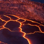 Don't fall into  the lake of lava.